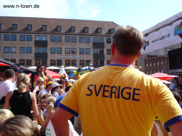 WM2006 auf dem Hauptmarkt in Nrnberg: Deutschland - Schweden