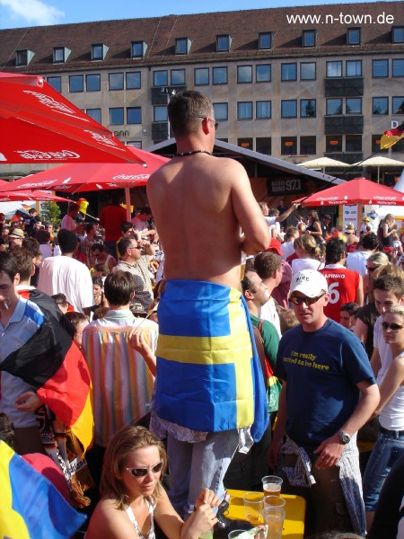 WM2006 auf dem Hauptmarkt in Nrnberg: Deutschland - Schweden