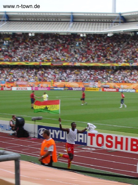 WM2006 Gruppenspiel in Nrnberg: Ghana - USA im Frankenstadion